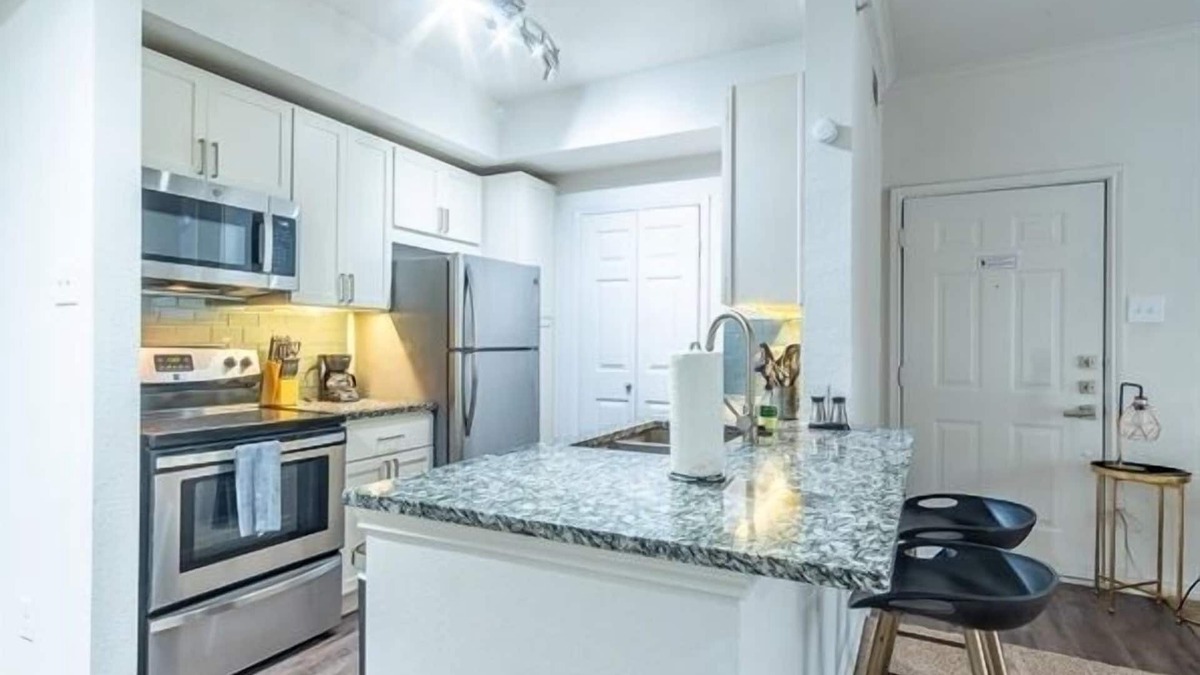 Irving Apartment | Urban Retreat: 1BR King Suite in Central Spot