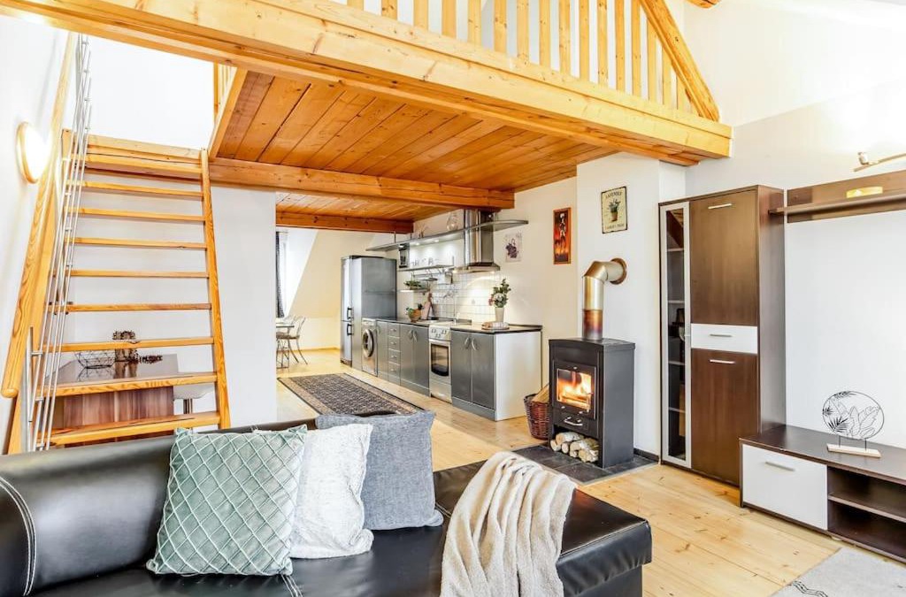 Ceske Budejovice Apartment | Utulny a prostorny podkrovni byt s krbovymi kamny