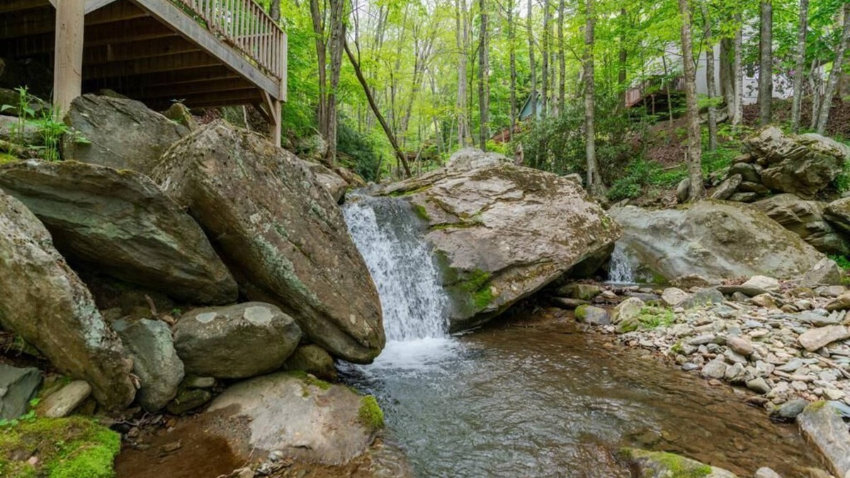 Banner Elk Cabin | Valley Creek Cabin- Mountain Cabin, Waterfront (by Creek and Waterfall), Pet Friendly, Two King B.