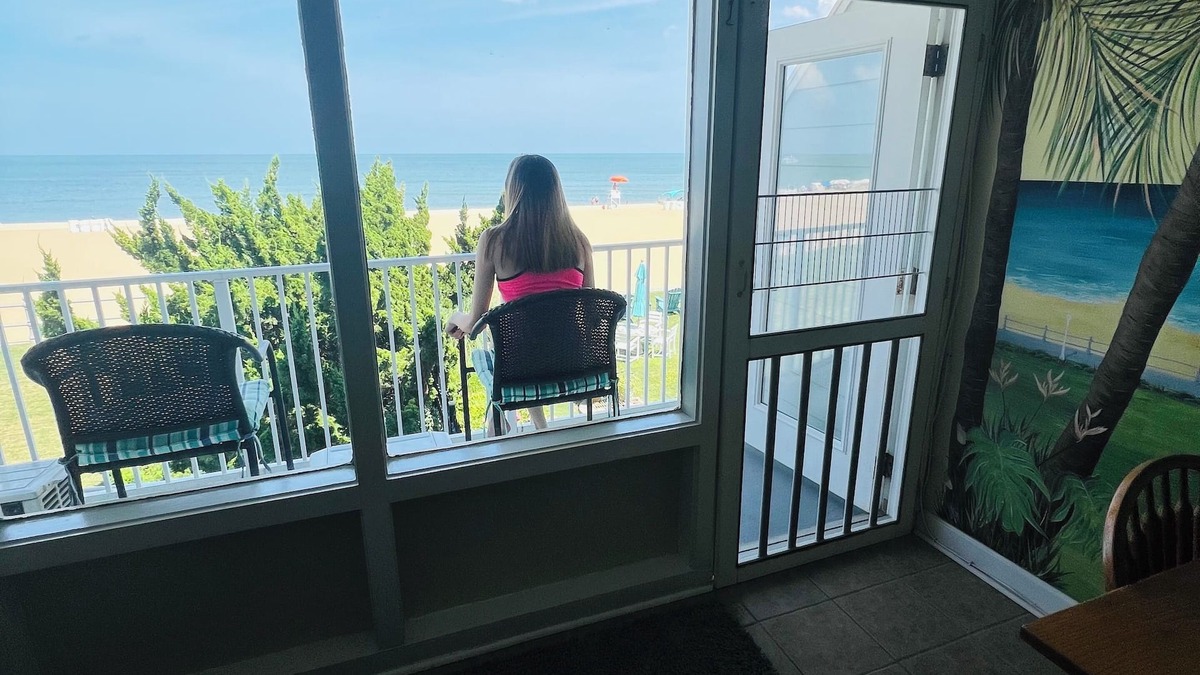 Northeast Virginia Beach Condo | VB Oceanfront Condo at Boardwalk. See Dolphins from Balcony. Steps to Beach+Pool