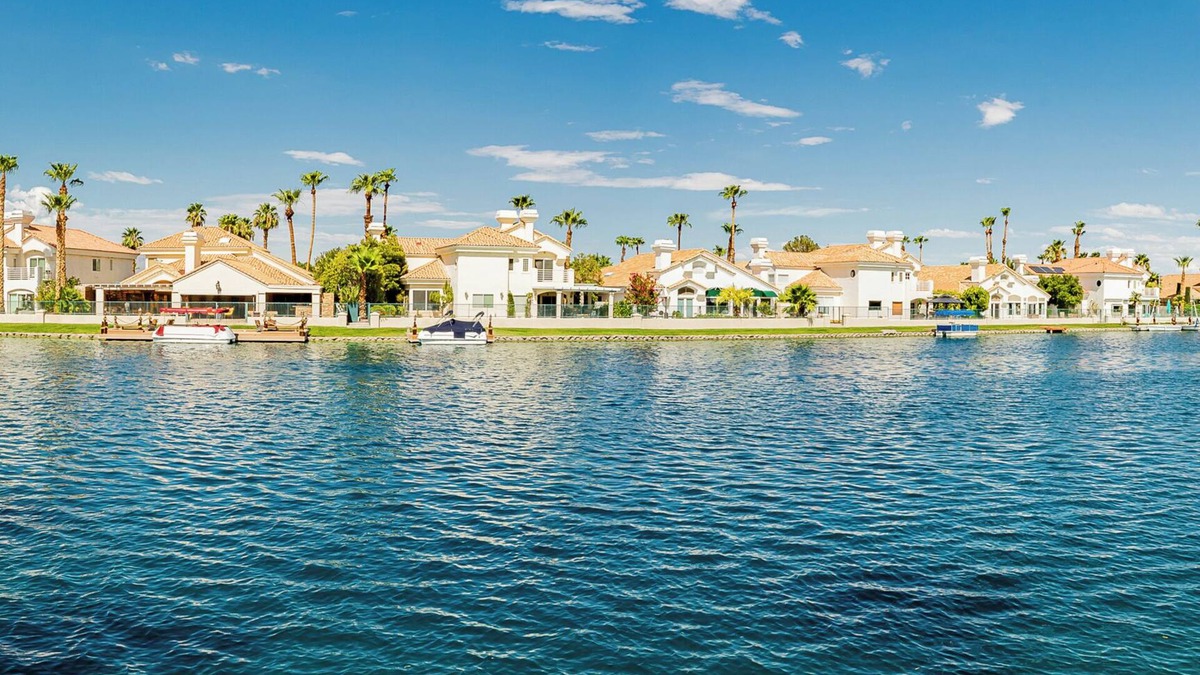 Desert Shores House | Views! Waterfront Estate in the Vegas Desert with Pool!