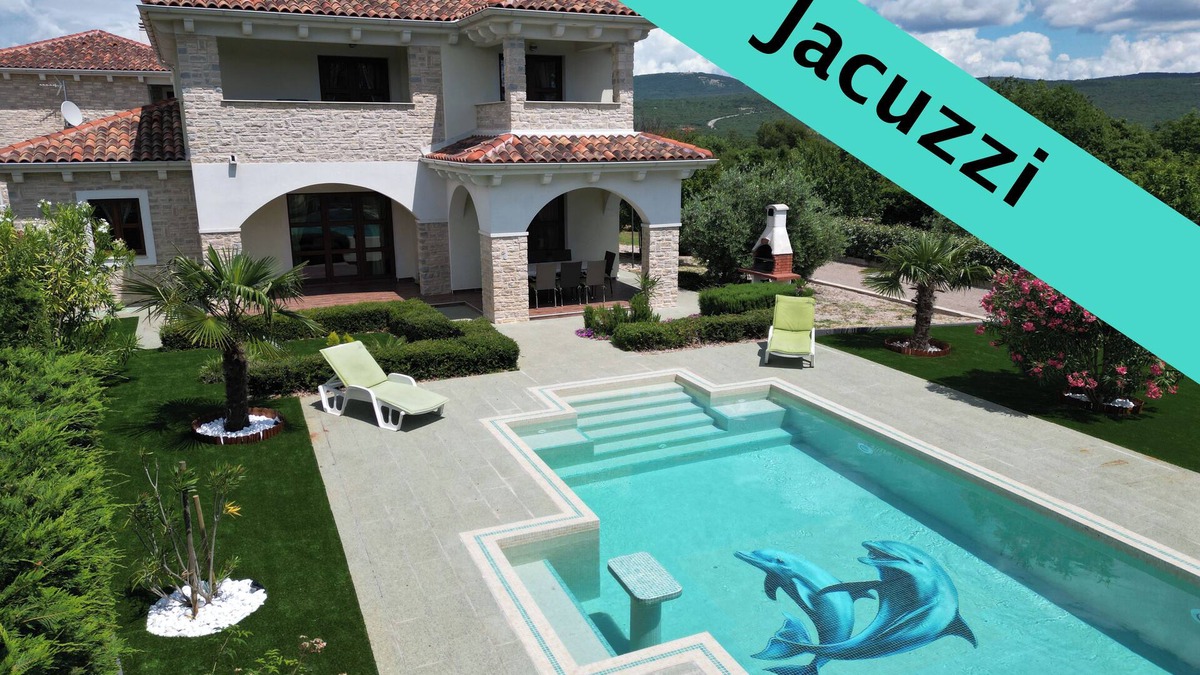 Kornic House | VILLA ANNA (5*): Stone house, heated pool, Jacuzzi, sea view, Gym, 900m from sea