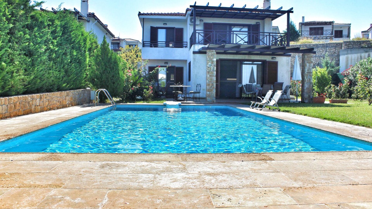 Siviri Villa | Villa ELITA, with private swimming pool,garden & sea-view.