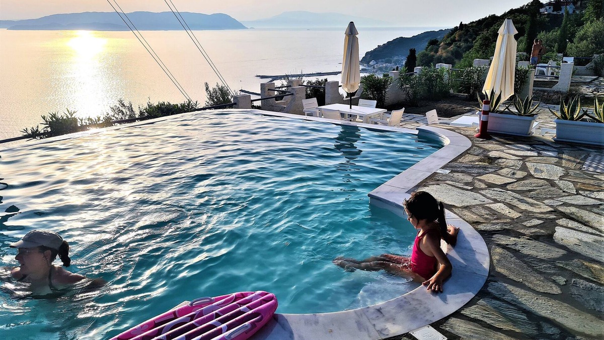 Xanthi Region Villa | Villa ERIKA+VERONICA. Panoramic pool. Sea access. Privileged view of the Egean.