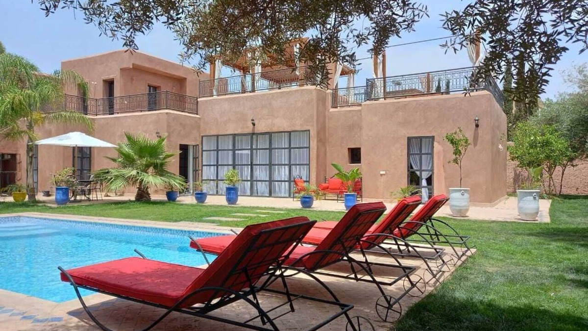 El Aggada Villa | VILLA Luxe 3 Suites, Heated pool, Bar, Billiards, Hammam, Jacuzzi Atlas view.