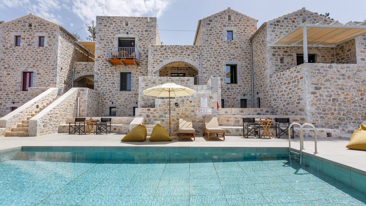 Limeni House | Villa POSEIDON with shared pool, exposed position over the sea, Peloponnese
