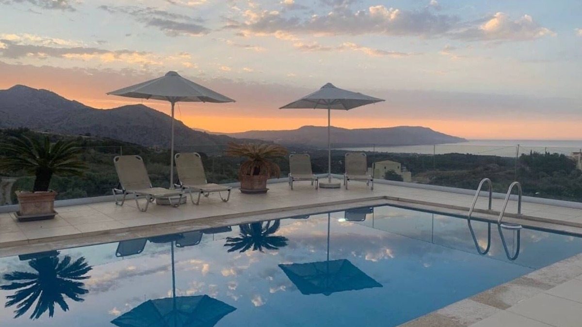 Kournas Apartment | Villa Vuna - Private Pool - Panoramic Seaview