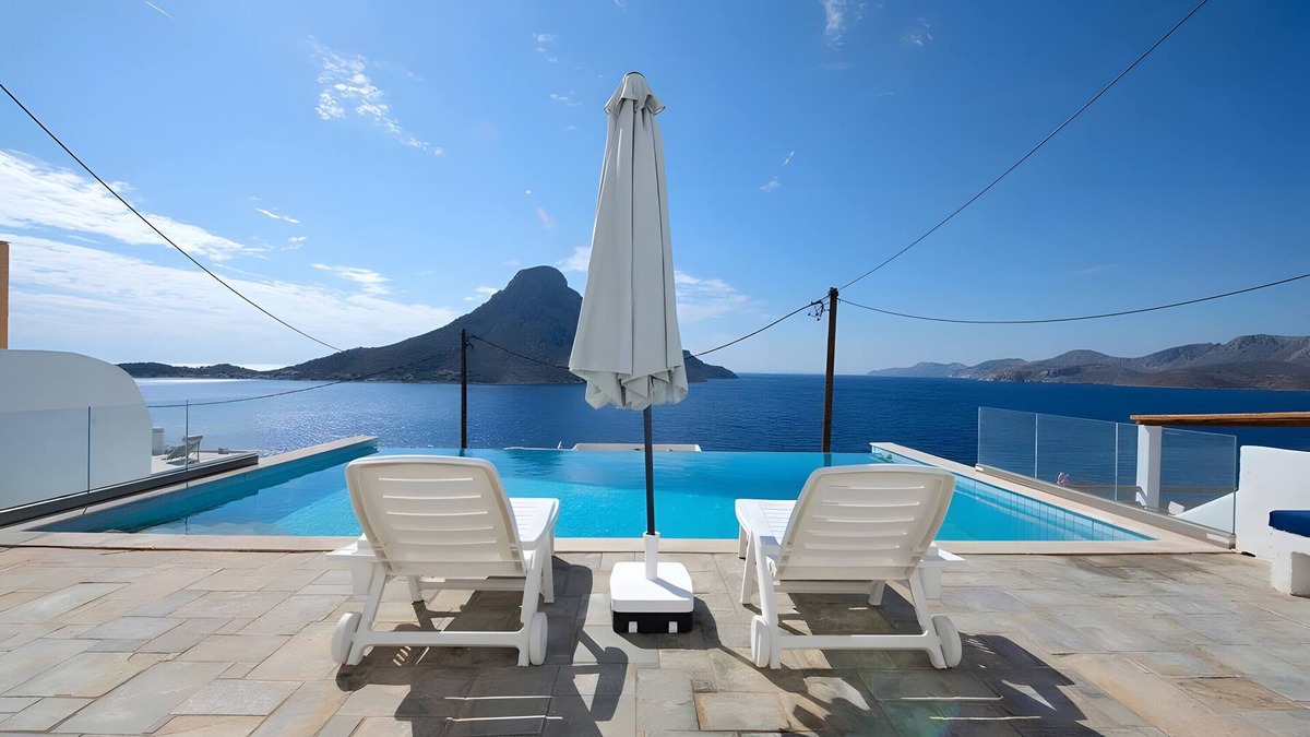 Massouri Villa | Villa 'White Pearl Kalymnos - 2bdr' with Sea View, Wi-Fi and Air Conditioning