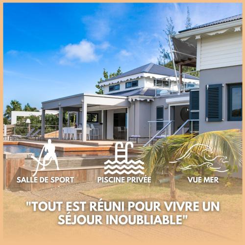 Orient Bay Villa | Villa Zabrico - Villa de Prestige - Vue Mer & Lagon 180 - Idéal Groupe x14 - Vacances & Team Building - Salle de Sport - Piscine Privée - Climatisation - Jardin - Terrasse - Barbecue - Pétanque - 10min Plages - Service PREMIUM