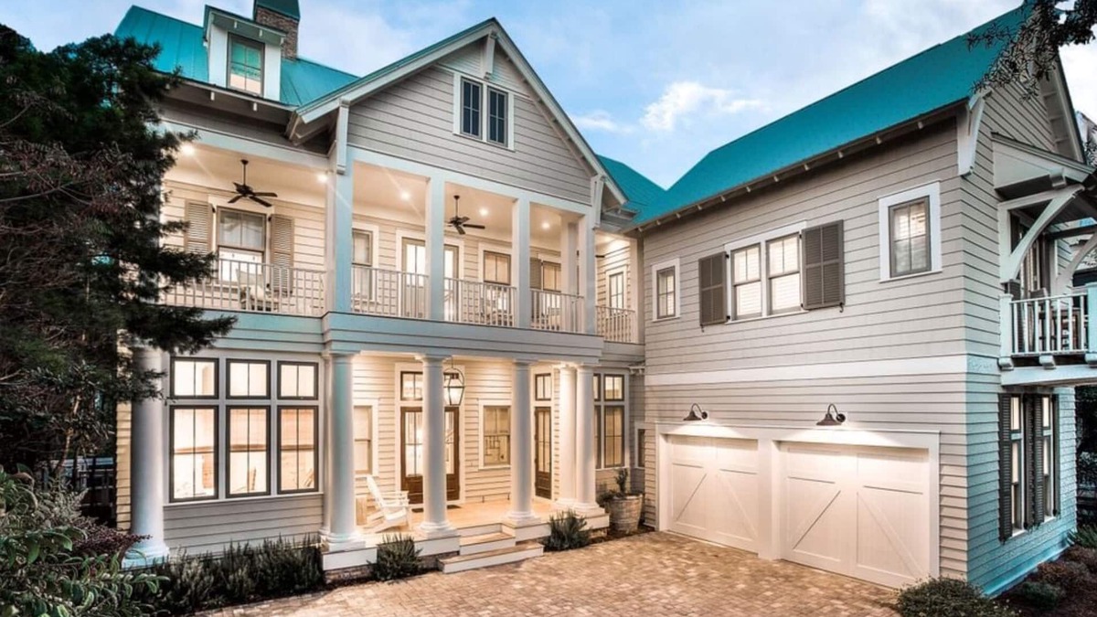 Watercolor House | Water Views, Golf Cart, Private Pool | Park District Watercolor Home Sleeps 16