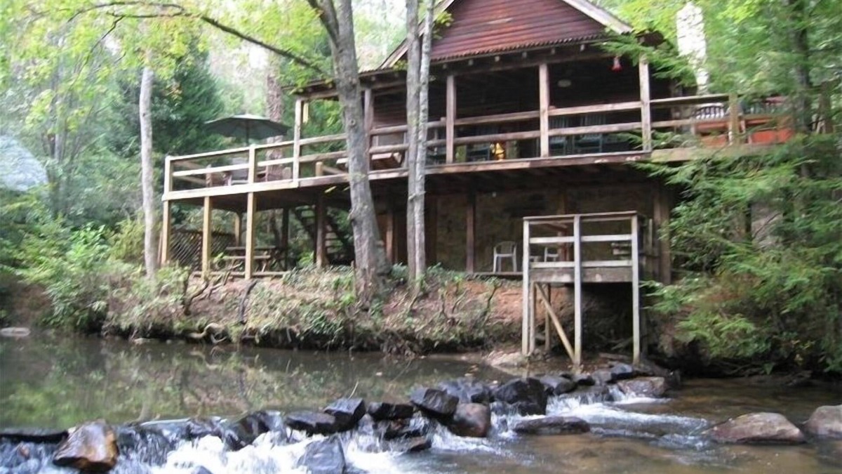 Cashes Valley Cabin | Waterfront Cabin on Trout Stream W/Hot Tub, & Internet