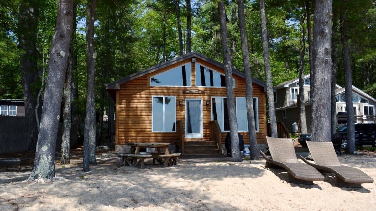 Thompson's Point Cabin | Waterfront cabin with private Sebago Lake Beach