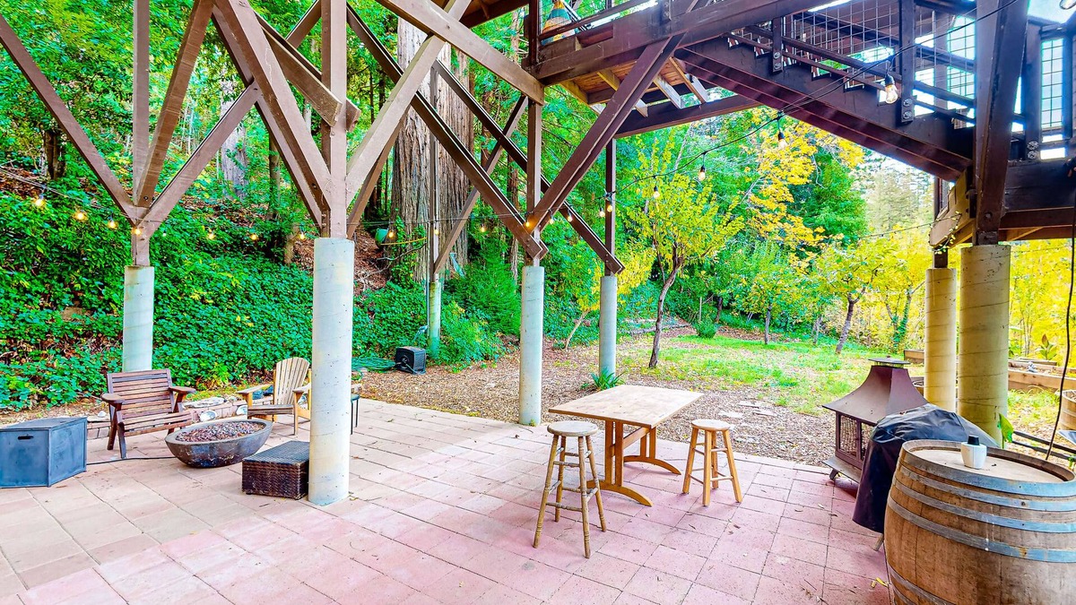 Guerneville Cabin | Waterfront home on the Russian River with gorgeous view, dock, kayaks & canoe