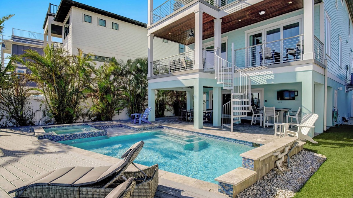 Bradenton Beach House | Waterfront Home with Pool, Dock, and Rooftop Deck! Short Walk to Beach!