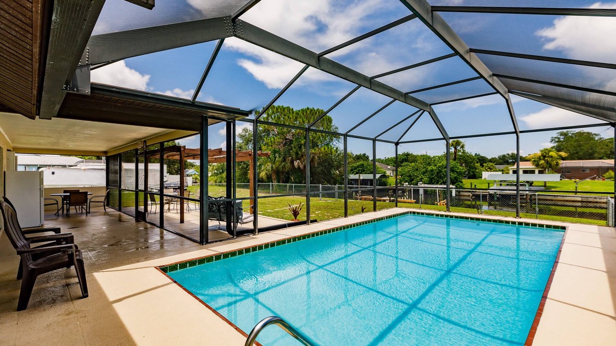 Port Charlotte House | Waterfront Home with Private Heated Pool, Dock, Wifi