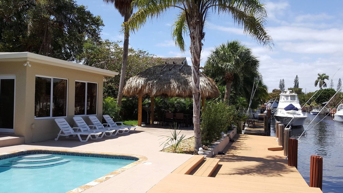Pompano Isles House | Waterfront House, Private Pool and Boat Dock, Tiki Hut