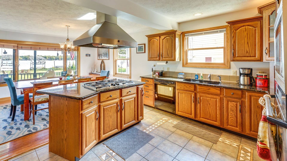 Newaygo House | Waterfront Michigan Home w/ Dock & Game Room!