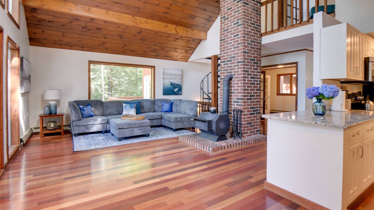 New Durham House | Waterfront New Durham Retreat: Swim Dock, Fire Pit