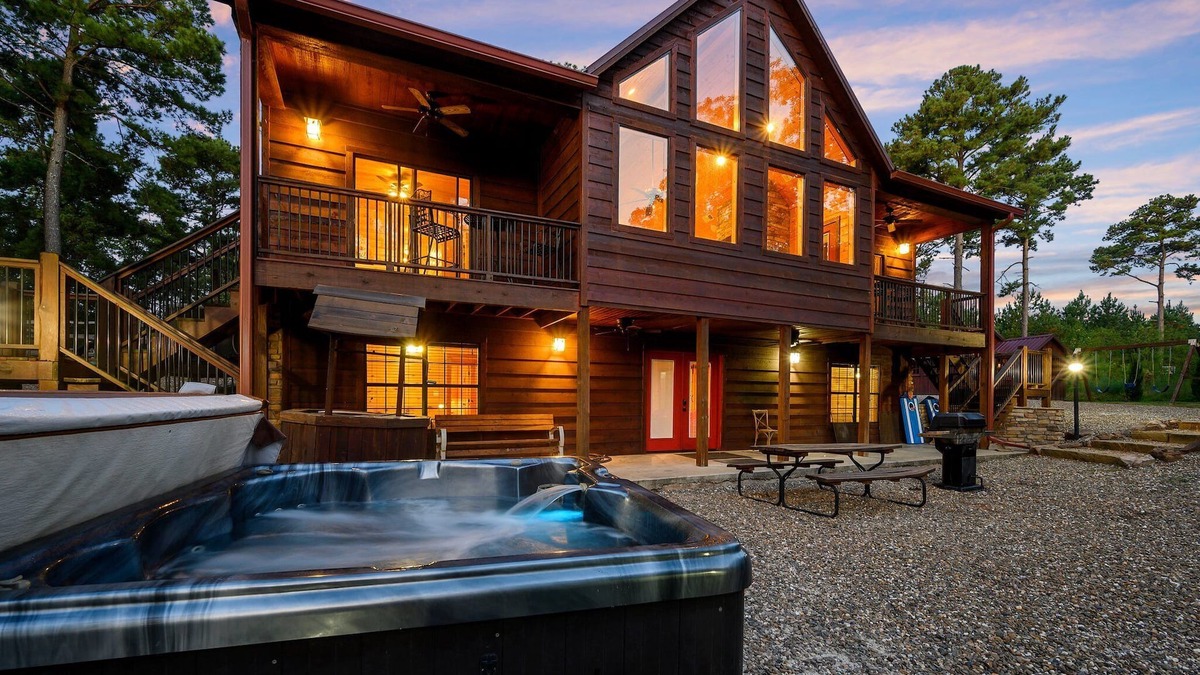 Broken Bow Cabin | Waterfront On The Mt. Fork River, Fox Island Is Totally Secluded and Private!