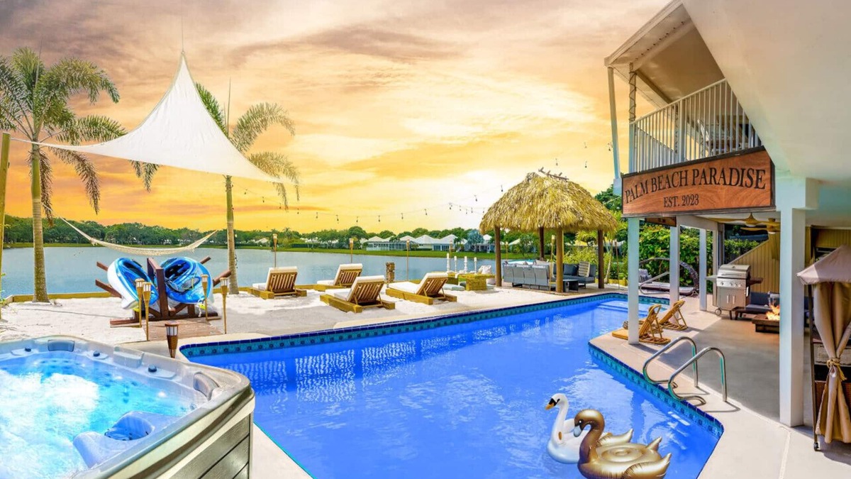Florida North Atlantic Coast Villa | Waterfront w/Beach Htd Pool Cinema Game Room Tiki
