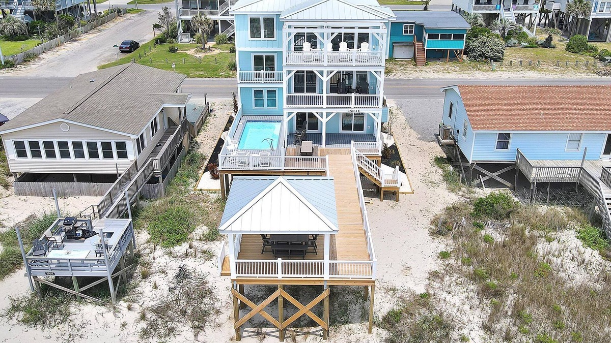 Long Beach House | Waves of Joy: Oceanfront Home with Elevated Pool and Elevator