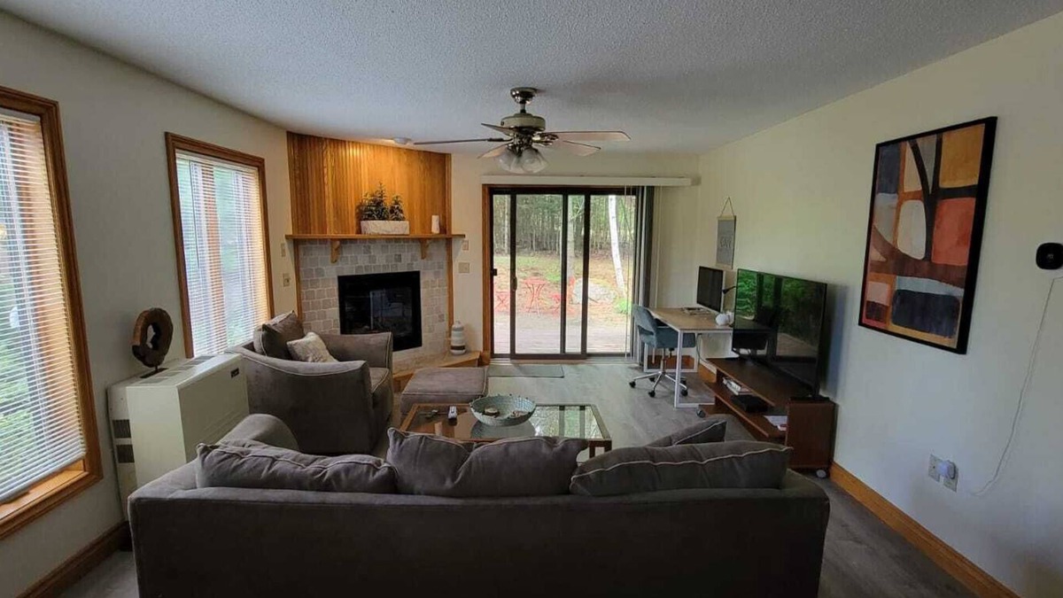 Twin Mountain House | White Mountain Escape - Cozy Home with Fireplace & River Access