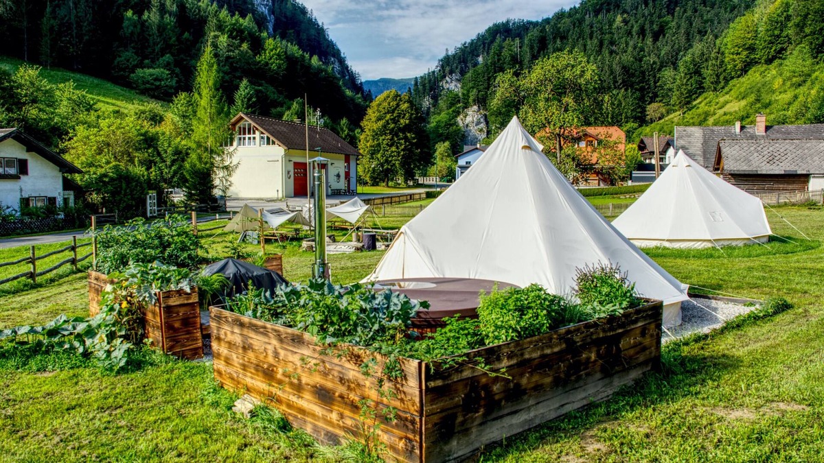 Schwarzau im Gebirge Resort | Wild Glamping in the Vienna Alps - “Rax plateau“ view