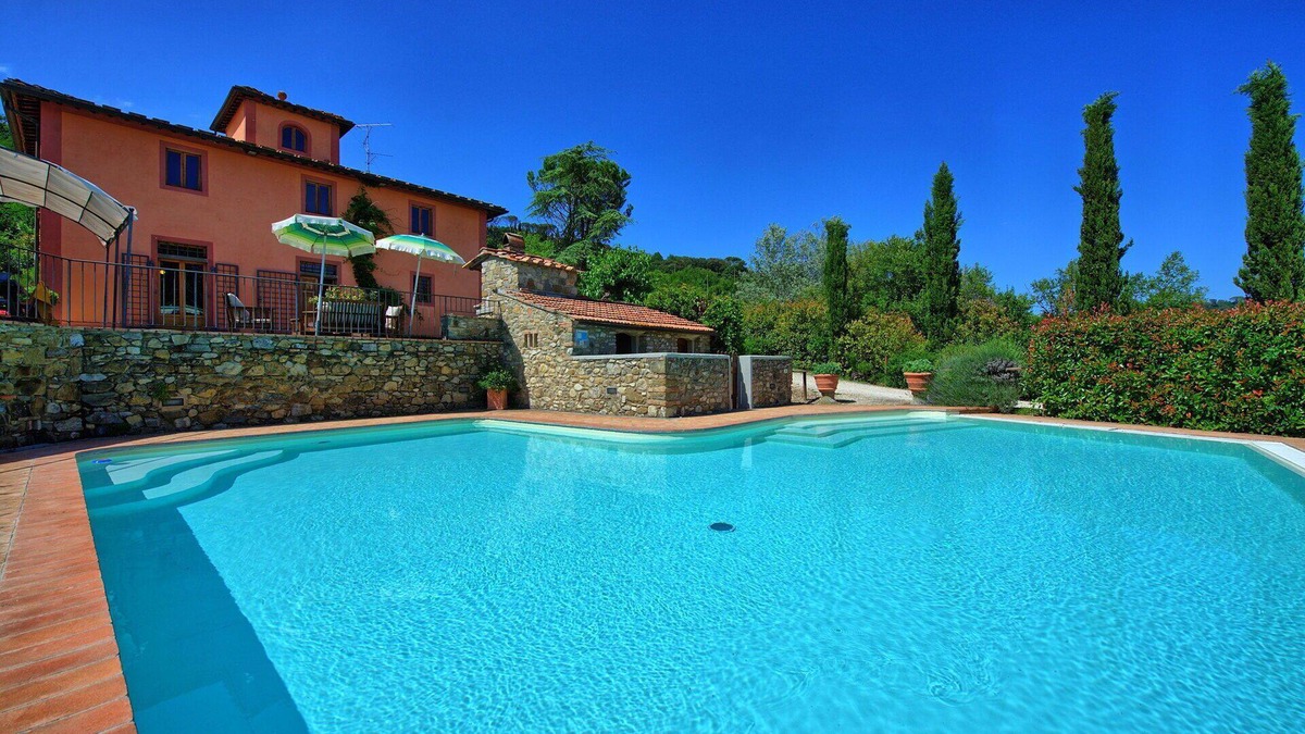 Sant'Andrea in Percussina Villa | Wonderful private villa with hot tub, WIFI, private pool, A/C, TV, panoramic view, close to Florence