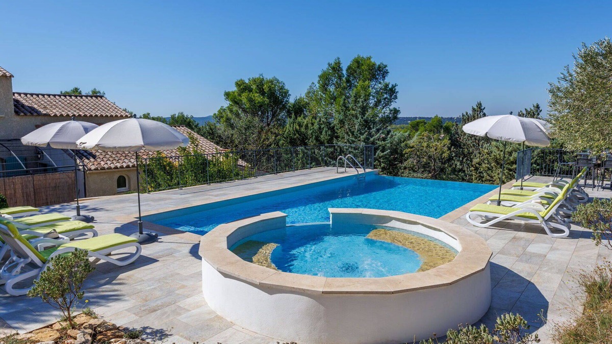 Saint-Hilaire-d'Ozilhan House | Wonderful private villa with WIFI, hot tub, private pool, A/C, TV, patio and panoramic view