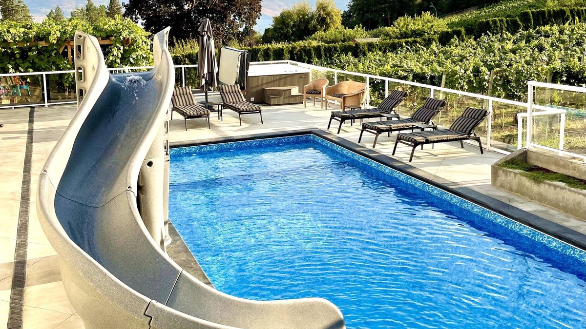 Central Okanagan House | Year-Round Heated Pool, Hot Tub, Private Vineyard, Lake Views