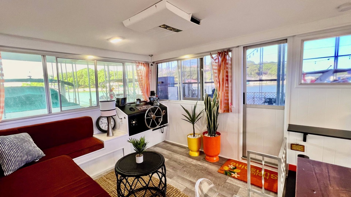 Pelican Bay Boat Rental | You're On A Boat! Charming houseboat on Eagle Mountain Lake