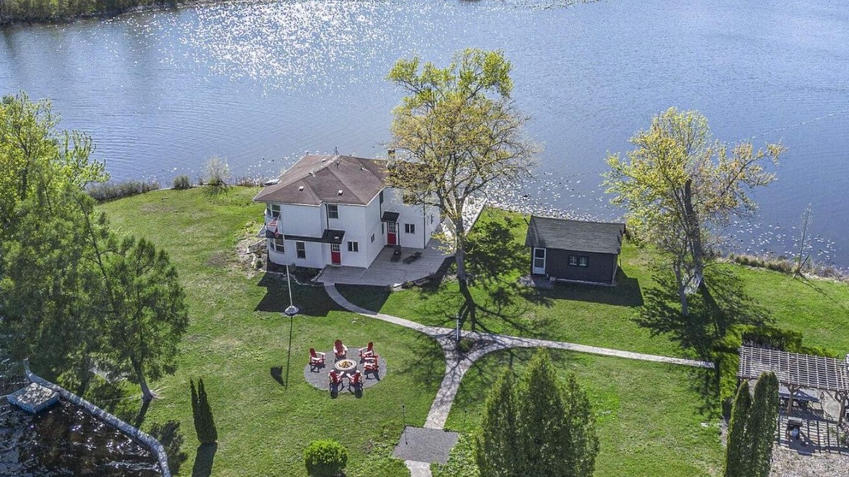 Benton Harbor House | Your own private island, Foot Bridge to island. 360 views see sunrise & sunset