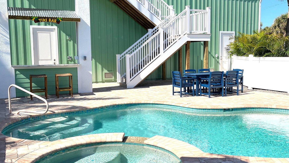 Mid Island House | Your perfect beach getaway! Pool, Tiki Bar, Gulf-side, Ocean!