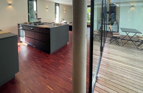 Steinbachtal House | 160 sqm atrium luxury apartment, fireplace, sauna, rowing machine, BBQ, large terrace, forest