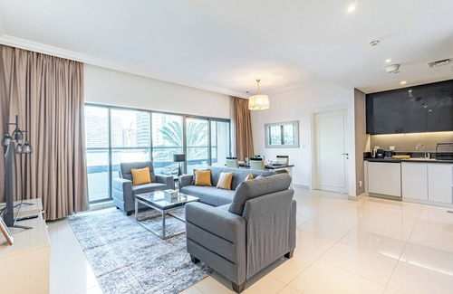 Business Bay Apartment | 1BR in Business Bay | Pool and Balcony Views
