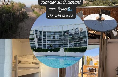 La Celle-sous-Gouzon Apartment | 1ere ligne, Vue mer, piscine privée, Wifi, Clim