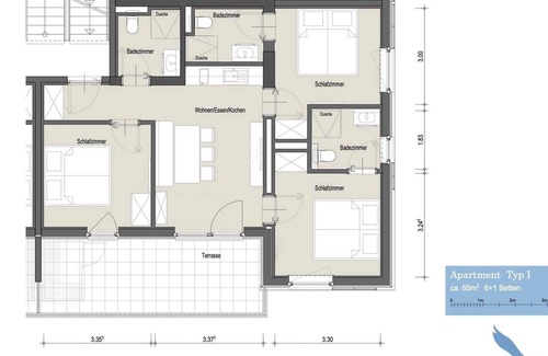 Gargellen Apartment | 3.12 - Apartment Type I in the Alpin Resort Montafon (Without H) - Apartment Type I in the Alpin Resort Montafon