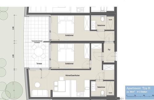 Gargellen Apartment | 3.22 - Apartment type H/K/L in the Alpin Resort Montafon (Mit H) - Apartment type H/K/L in the Alpin Resort