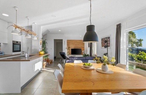 Gornje Sitno Villa | 4 bedrooms, 4 bathrooms, heated 33 sqm Swimming pool, Softub Whirpool, Playground, distant sea views and spectacular sunsets above town Split