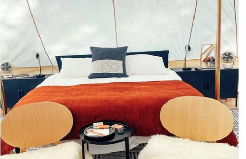 Canoncito RV Rental | 4 Person Glamping Tent @ Field Trip NM