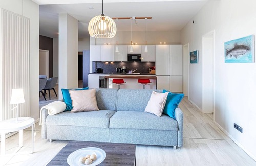 Ostseebad Wustrow Apartment | 5-star Welleneck vacation apartment for 6 people with corner balcony and infrared cabin