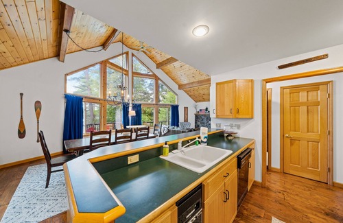 Adirondack House | 8.5-acre lakefront retreat with private beach, deck, grill, firepit, & game room