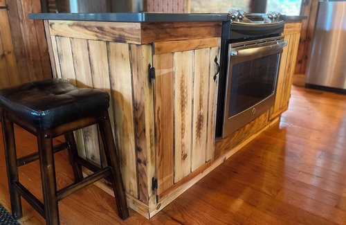 Raymond Cabin | Authentic ME 4 BR log cabin on flat land, sandy beach, Little Sebago waterfront