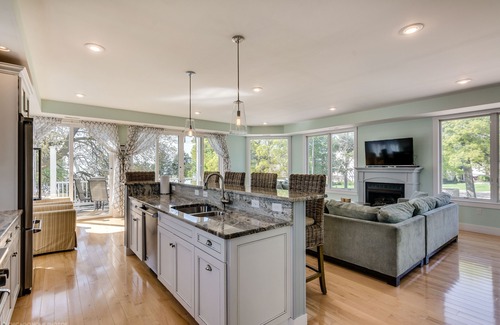 South Haven House | Beachfront Luxury Home-NEW Private Heated Pool, Lake View, Firepit, Game Room