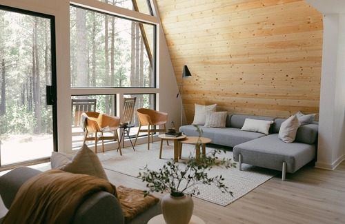 Pickens Cabin | Black Pines – Contemporary A-Frame w/ Fenced-In Yard, Dedicated Work Space
