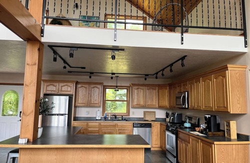 Town of Macomb Cabin | Blissful Lake Cabin 8 acres 2 fireplaces firepit hot tub