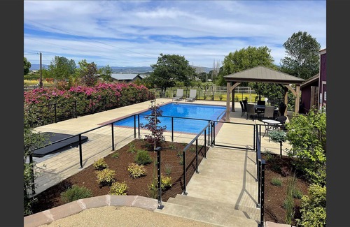Medford Apartment | BookStayHop –Rellik Raven Suite. Pool, Hot Tub, Mountain Views, & Outdoor Space!