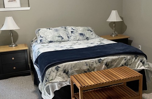 Ladysmith Apartment | Centrally located ocean view suite for work or vacation.