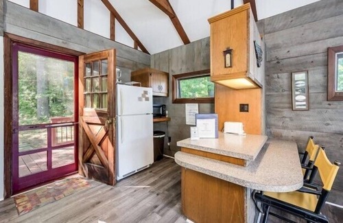 Moultonborough Cabin | Charming boathouse for two with deck overlooking Lake Kanasatka