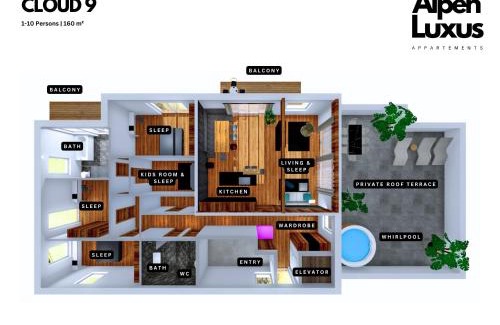 Fuegen Apartment | CLOUD 9 - Penthouse with Private Rooftop Whirlpool & Terrace in Zillertal, presented by AlpenLuxus